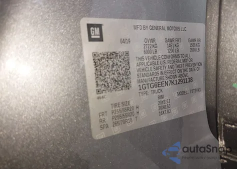 2019 GMC Canyon Denali from USA, damaged, VIN 1GTG6EEN7K1291138